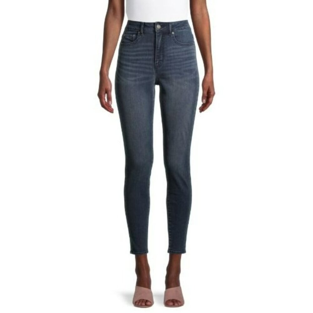 NWT Time and Tru Womens High Rise Skinny Jeans – Lagoon Blue, Size 18, Whiskered